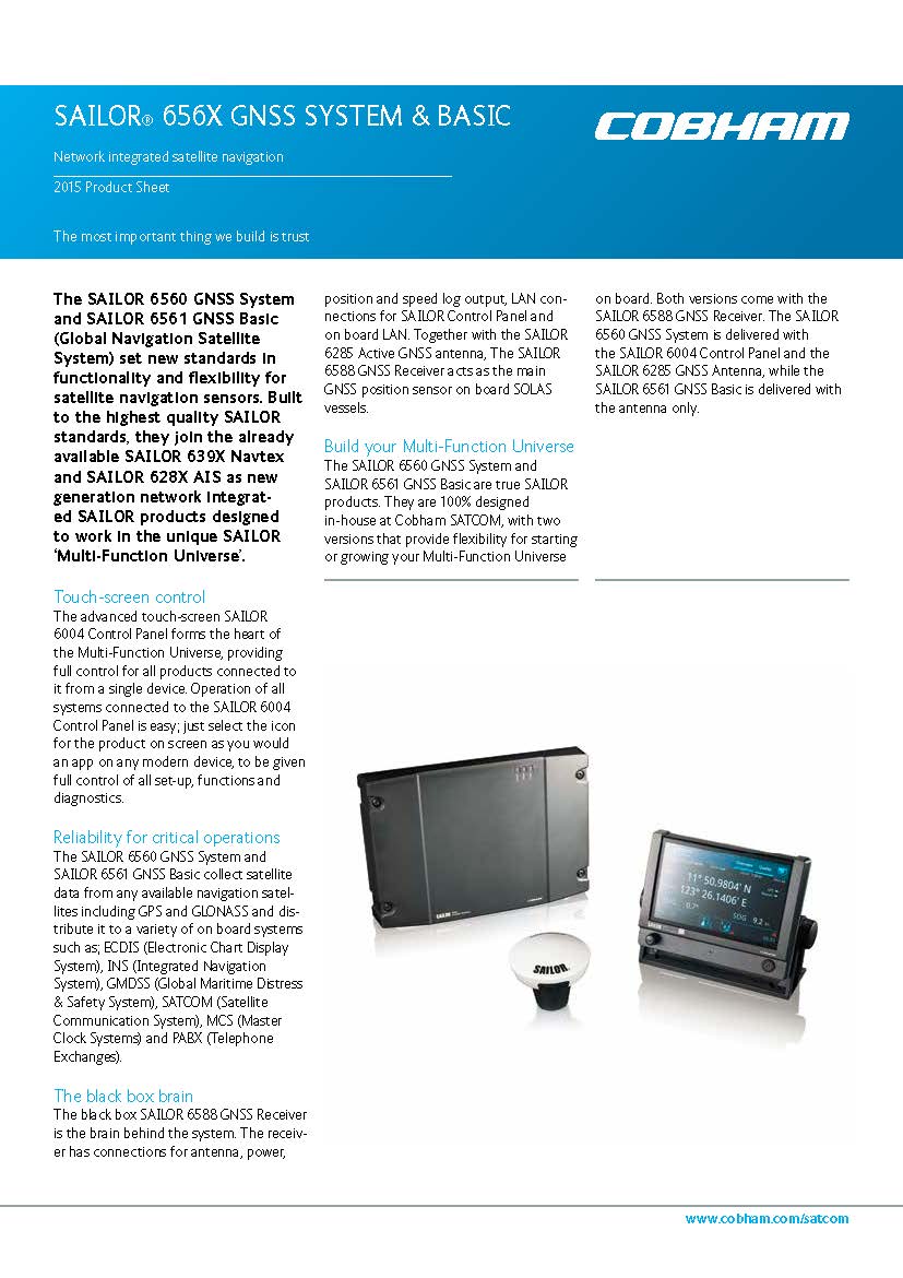 Sailor 6560 6561 GNSS brochure Page 1